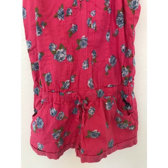 ABERCROMBIE KIDS Pink Floral Pattern Romper Girl's Size Medium Summer Outfit wit - Picture 3 of 4